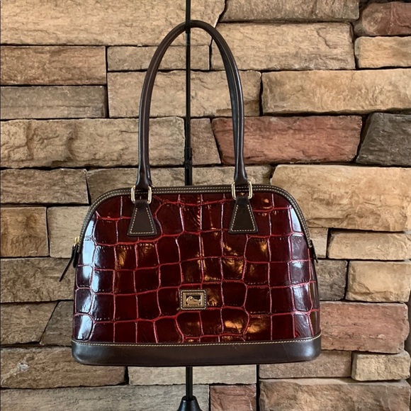 Dooney & Bourke Handbags - Dooney & Bourke reddish brown satchel with wallet and key chain